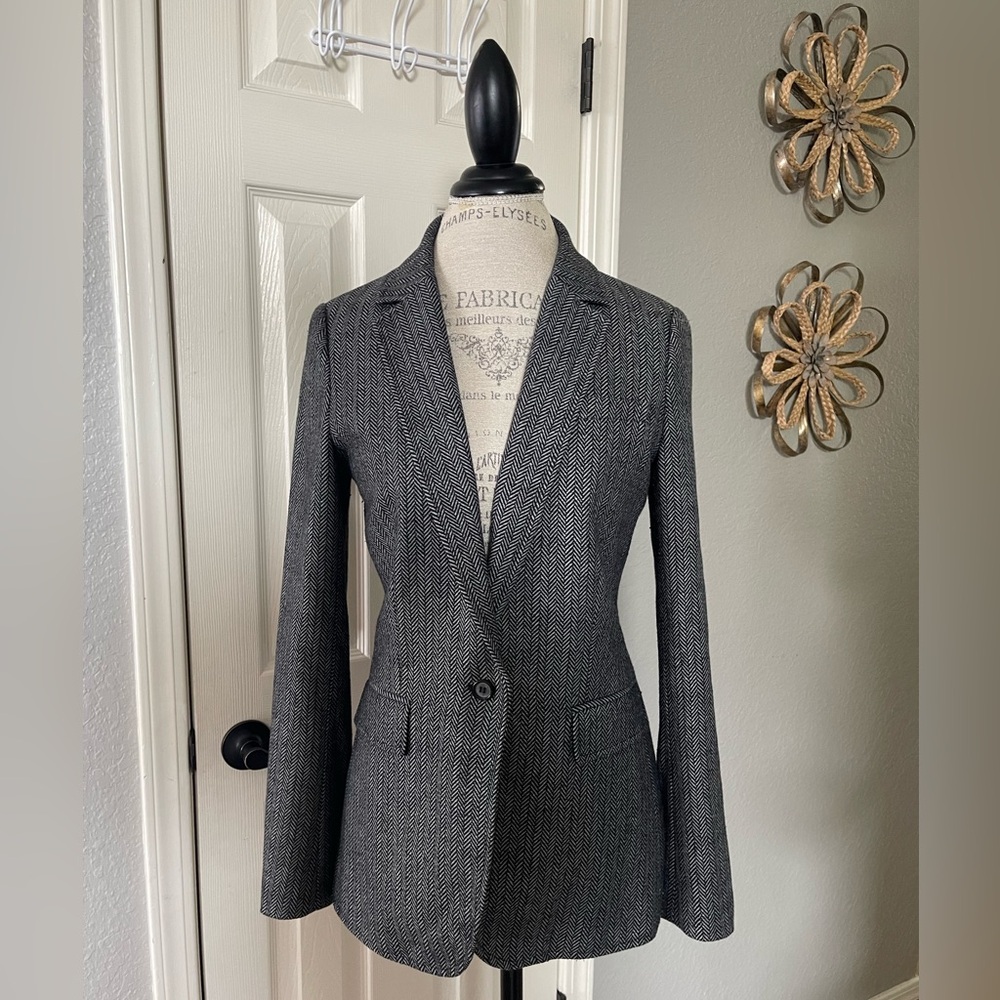 Rebecca Minkoff Gray Single Breasted One Button Blazer Size Medium